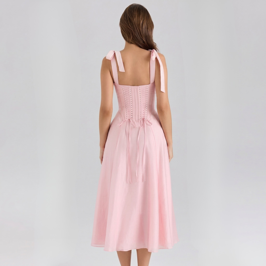 The Rosa Corset Midi – Elegant Summer Occasion Dress