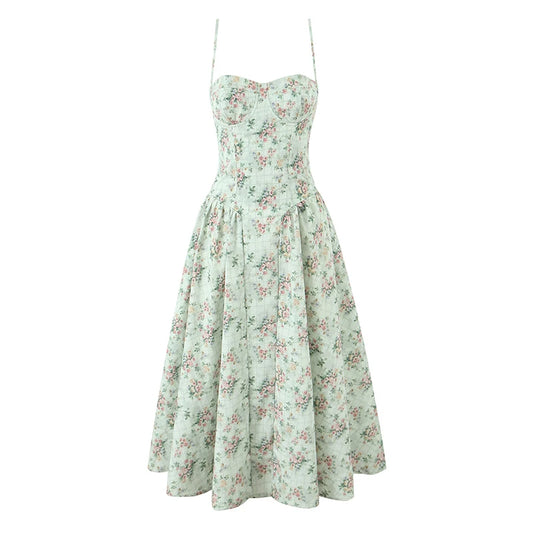 The Emerald Garden Dress | Flowy Summer Midi